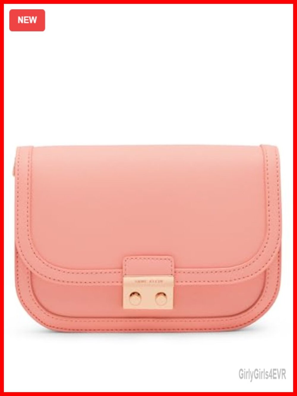 Medium Flap Crossbody Bag Push Lock Web Strap Polyurethane